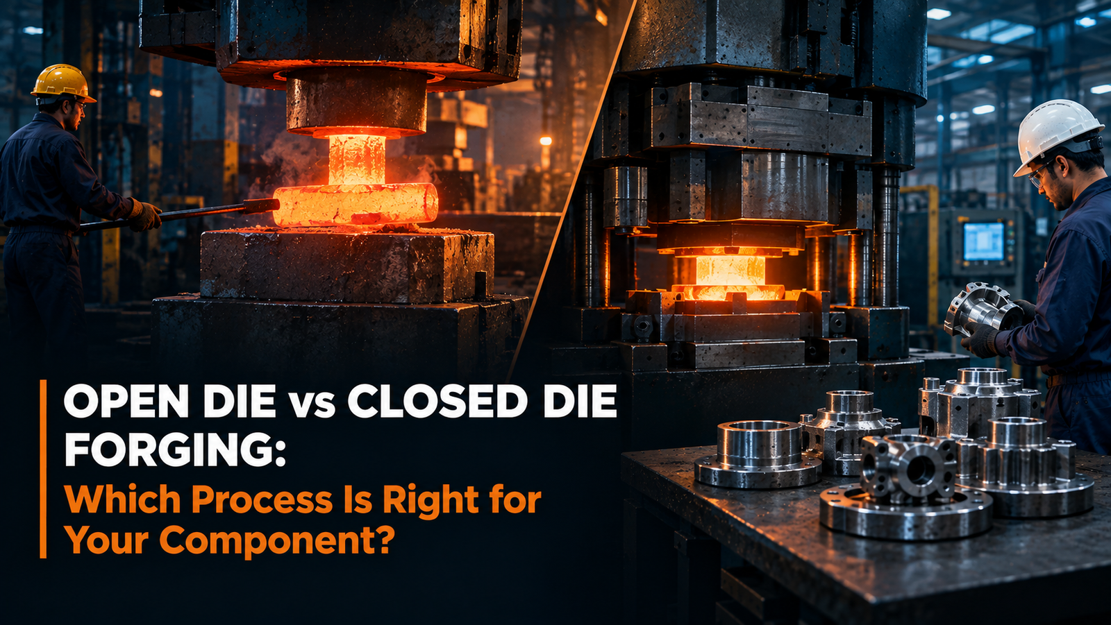 Open die vs closed die forging process comparison